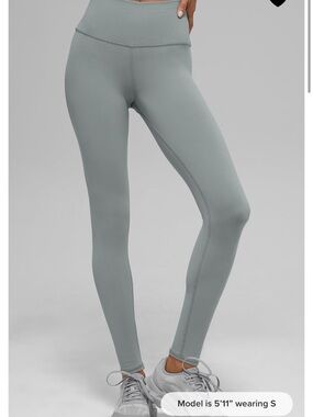 ALO Yoga high waist full length airbrush winter warm legging in lunar grey